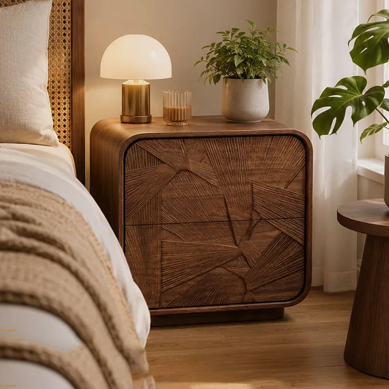 Drawers Wood Nightstand Storage Luxury Bedroom Mobile Coffee Librero Cabinets Bedside Table Organizer Muebles Home Furniture