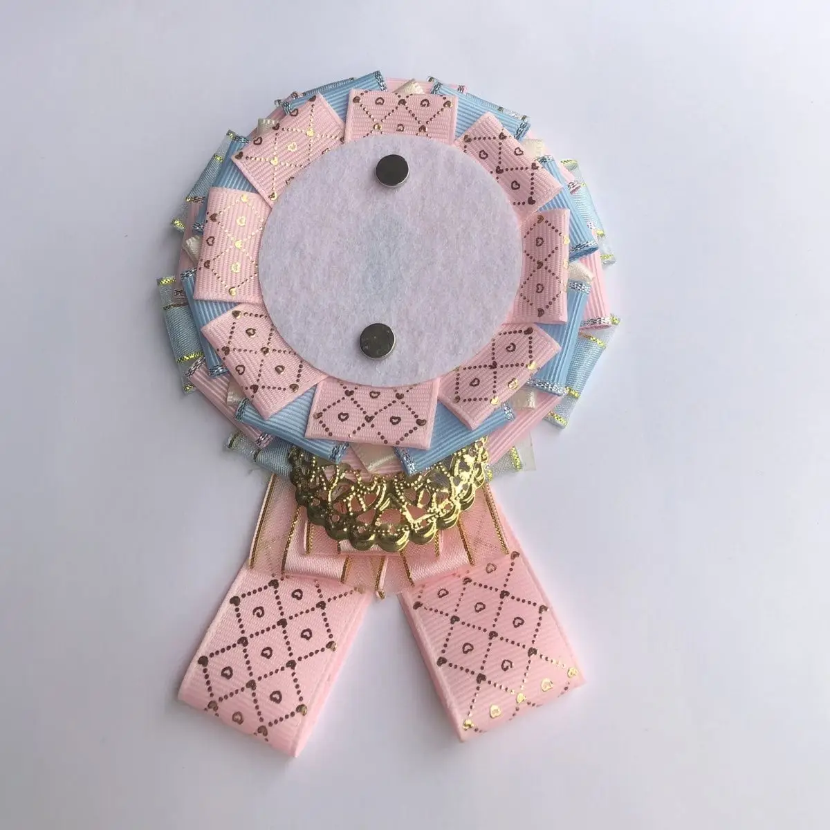 light pink Badge Holder，Ribbon Badge Rosette ，fill ita bag badge cover，Anime cosplay Bow ，Lolita  backpack  Accessories