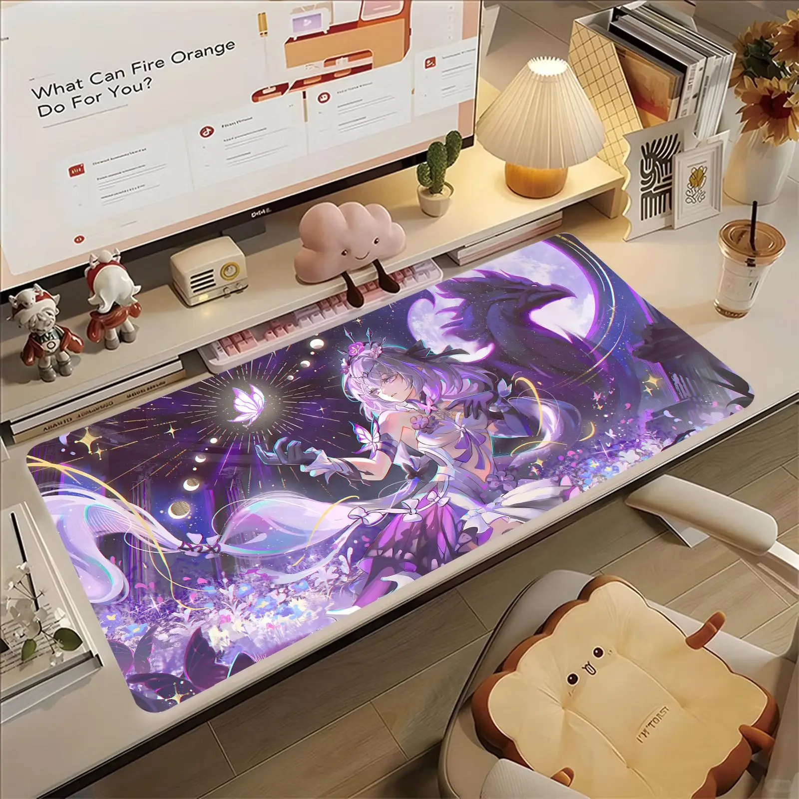 Anime Castorice Mouse Pad 90x40CM Extra Large Non-Slip Gaming Desk Mat Laptop Keyboard Tray Office PC HD Print Honkai Star Rail