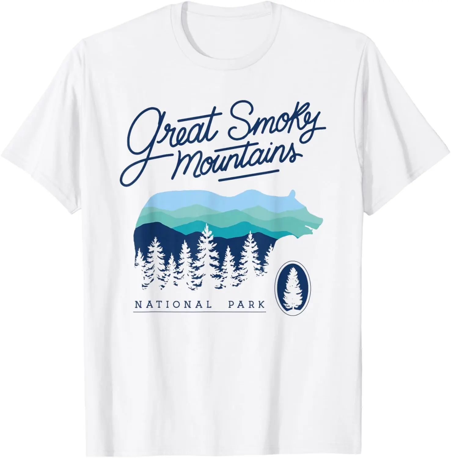 Smokey Mountains National Park T-Shirt Tee – Soft, & 100% Cotton Trendy Y2K Short-Sleeve Tee-Soft, Quick-Drying,