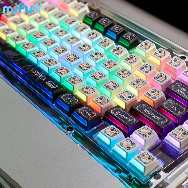 

MiFuny 550W Keycaps Set Nuclear Power Profile PBT Transparent Point Keyboard Cap Dye-Sub Custom Key Caps Mechanical Keyboards