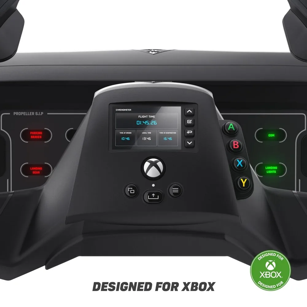 VelocityOne Flight Universal Control System -Xbox One & Windows 10 & 11 PCs with Yoke Handle,Trim Wheel & Rudder Controls