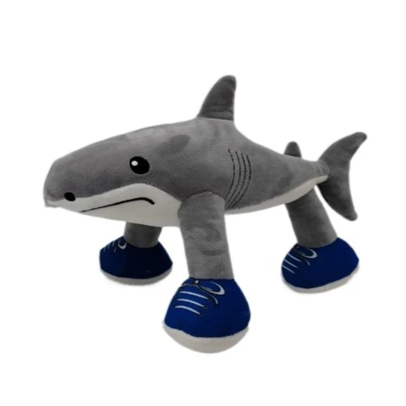 New Tung Tung Tung Sahur Plush Funny Tralalelo Tralala Sharks Wear Blue Shoes Stuffed Doll Pillow Toy For Kid Birthday Gifts