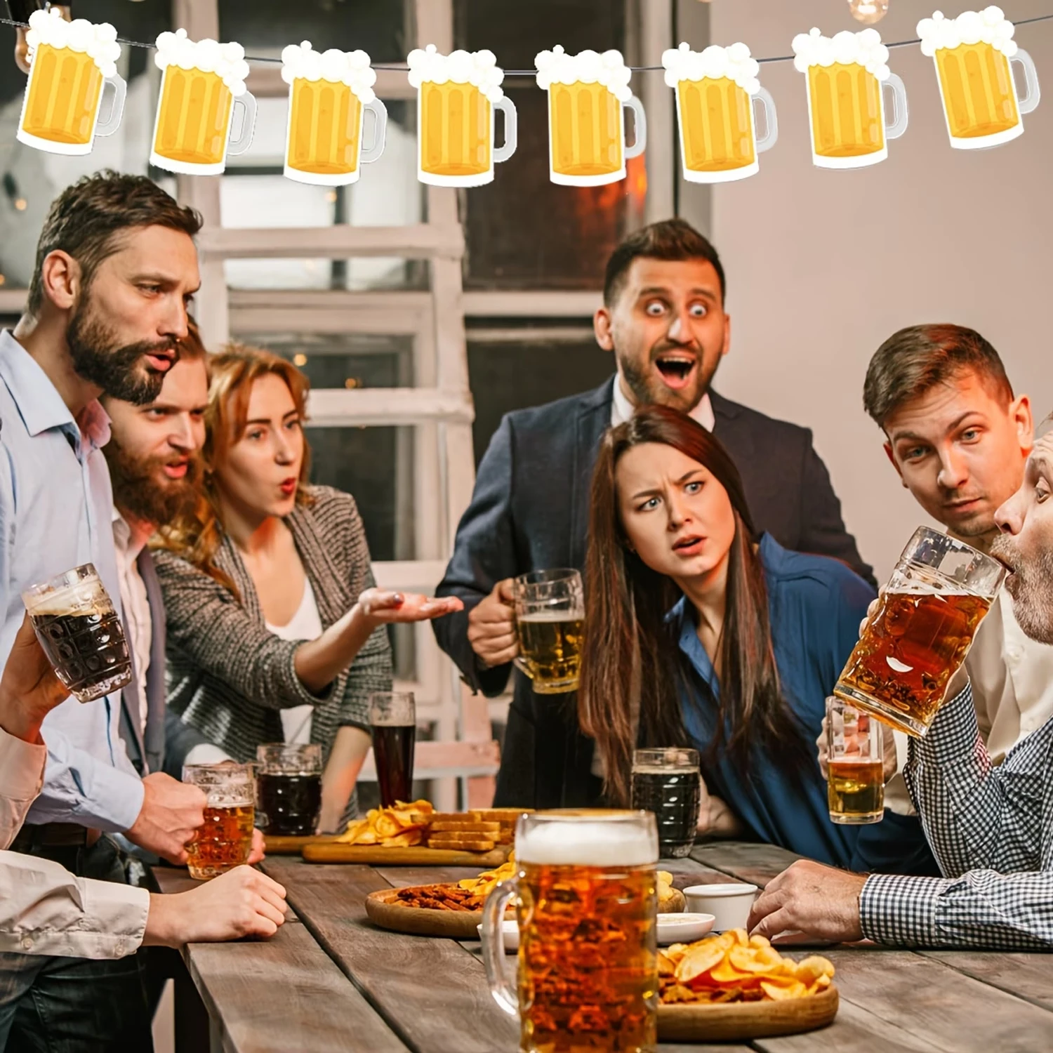 Wine Beer Food - Dekorasi Spanduk Pesta Bir Botol Anggur