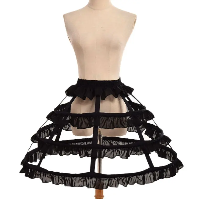 Neue Frauen Mädchen Lolita hohle Lotus blatt Spitze Vogelkäfig Fischgräten rock Cosplay Kleid Rock Petticoat Braut Brautkleid