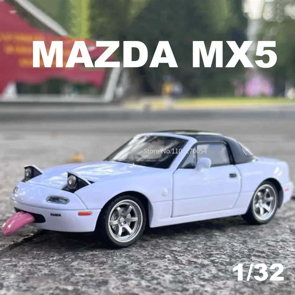 1/32 Mazda MX5 시뮬레이션 합금 장난감 자동차 모델, 다이캐스트 금속, 소리와 빛이 있는 풀백 시리즈, 어린이 선물 컬렉션