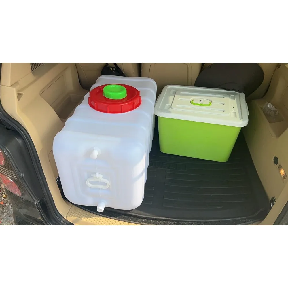 Tragbarer 20-Gallonen-Wassertank mit Zapfhahn und Schlauch, Aufbewahrungsbehälter für Camping, Wohnmobil, LKW, Notfall
