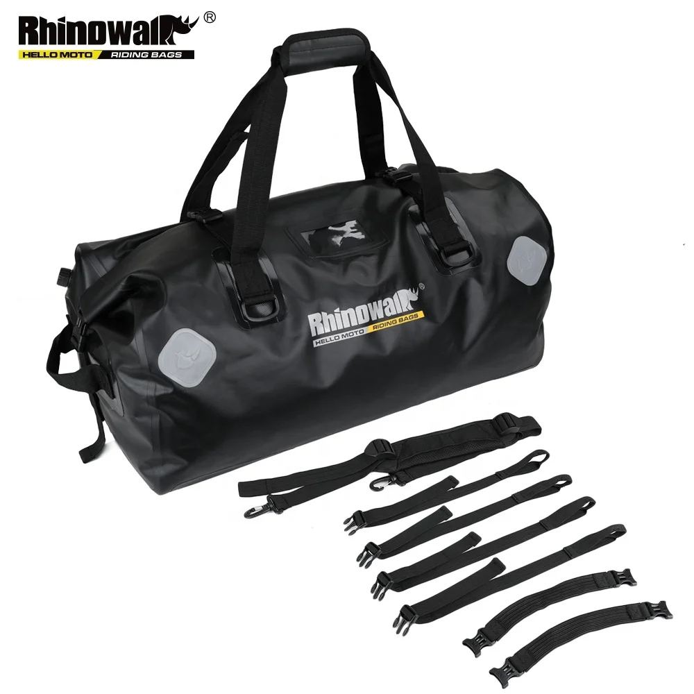 

Rhinowalk 65L DRYPACK Мотоциклетная водонепроницаемая седельная сумка-багажник Сухая спортивная сумка для мотоцикла Сухая сумка с рулонным верхом
