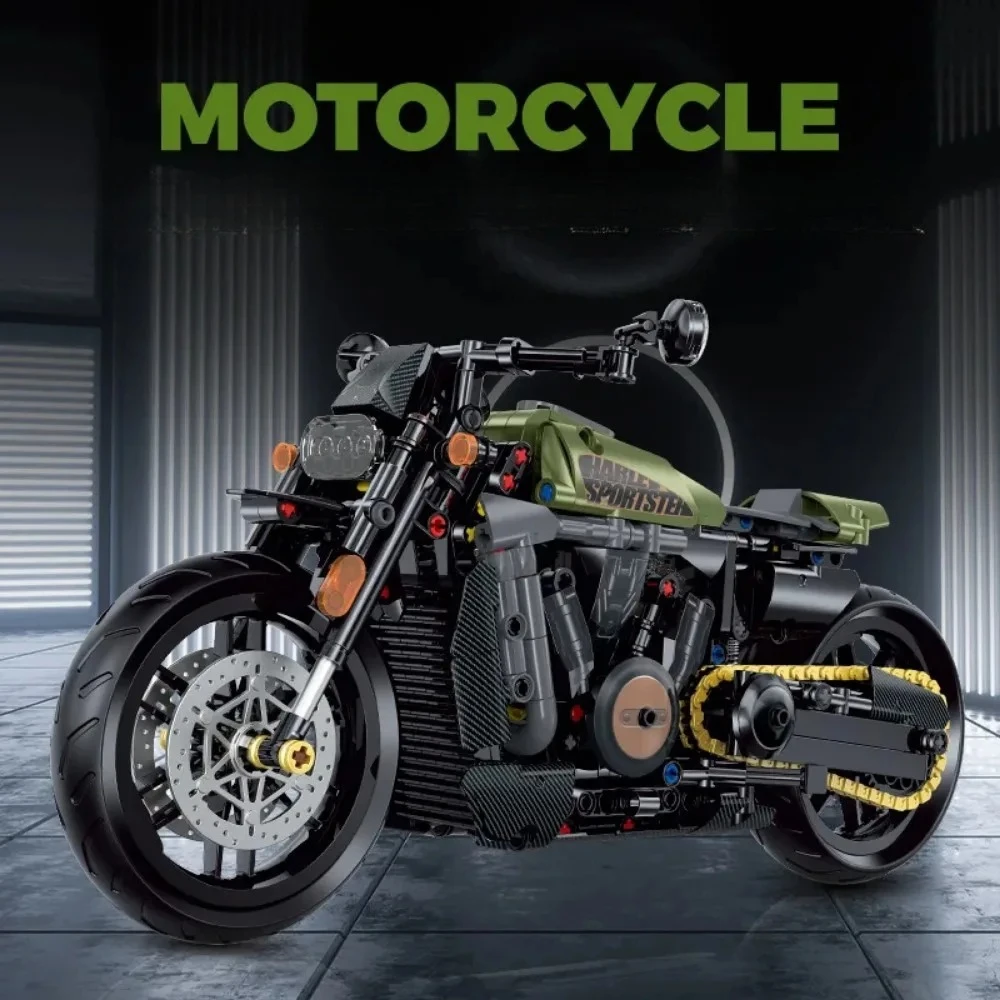 1:8 City Racing Technische Motorfiets Bouwstenen Duke Harleys Motor Racer Bricks Monteren Model Speelgoed Verjaardagscadeautjes