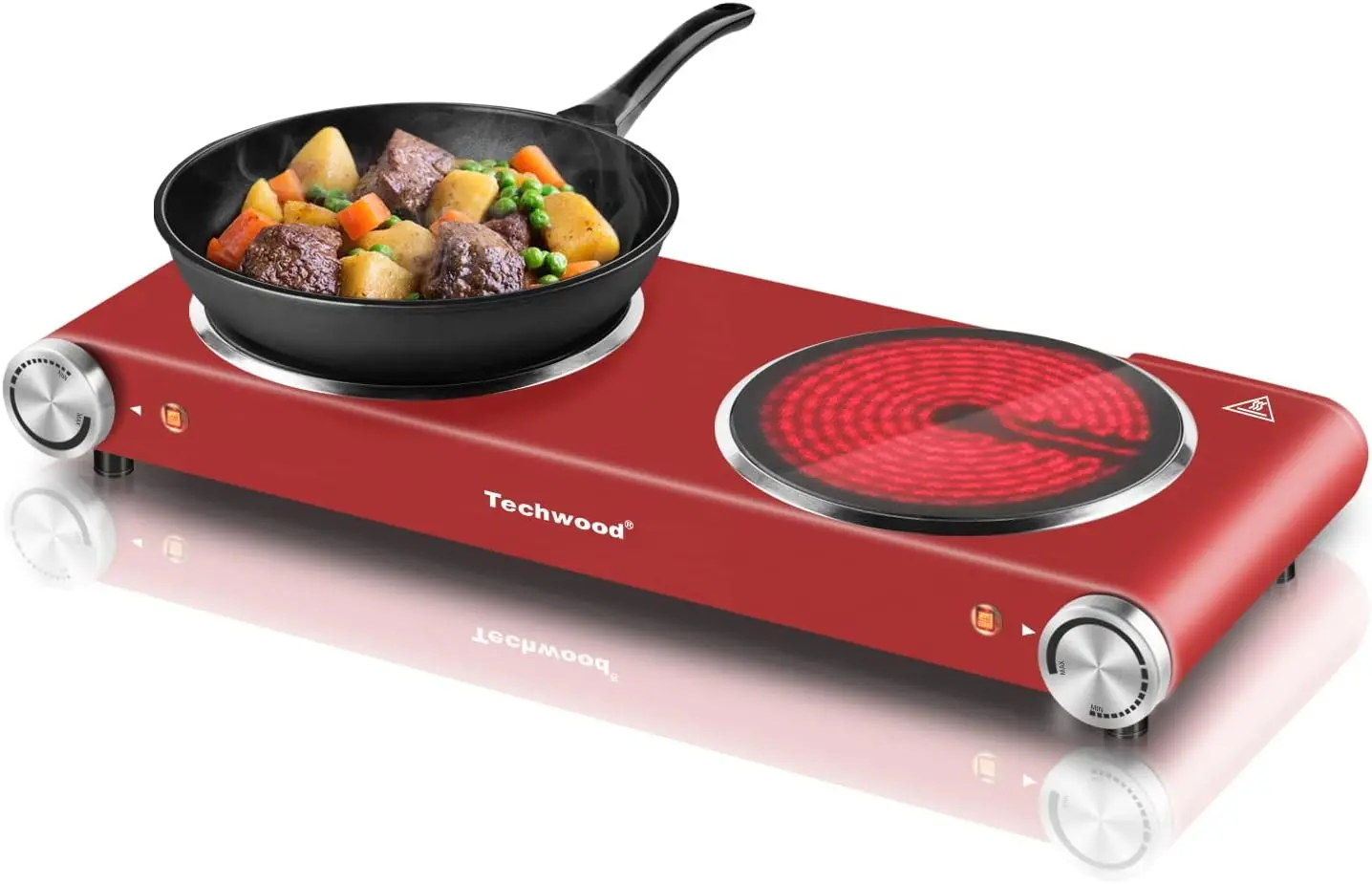 Hot Plate, 1800W Dual Electric Stoves, Countertop Stove Double Burner for Cooking, Infrared Ceramic Hot Plates Double Cooktop