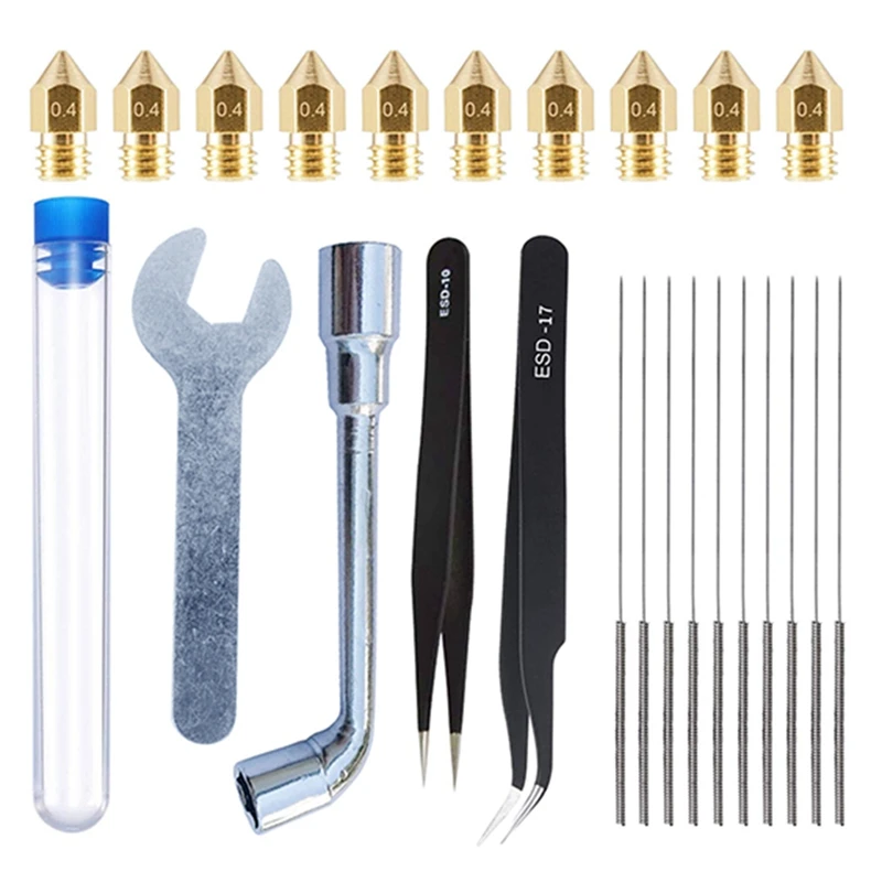 

3D Printer Nozzles Kit With 10Pcs MK8 0.4Mm 3D Printer Brass Nozzles Extruder For 3D Printer Accessories