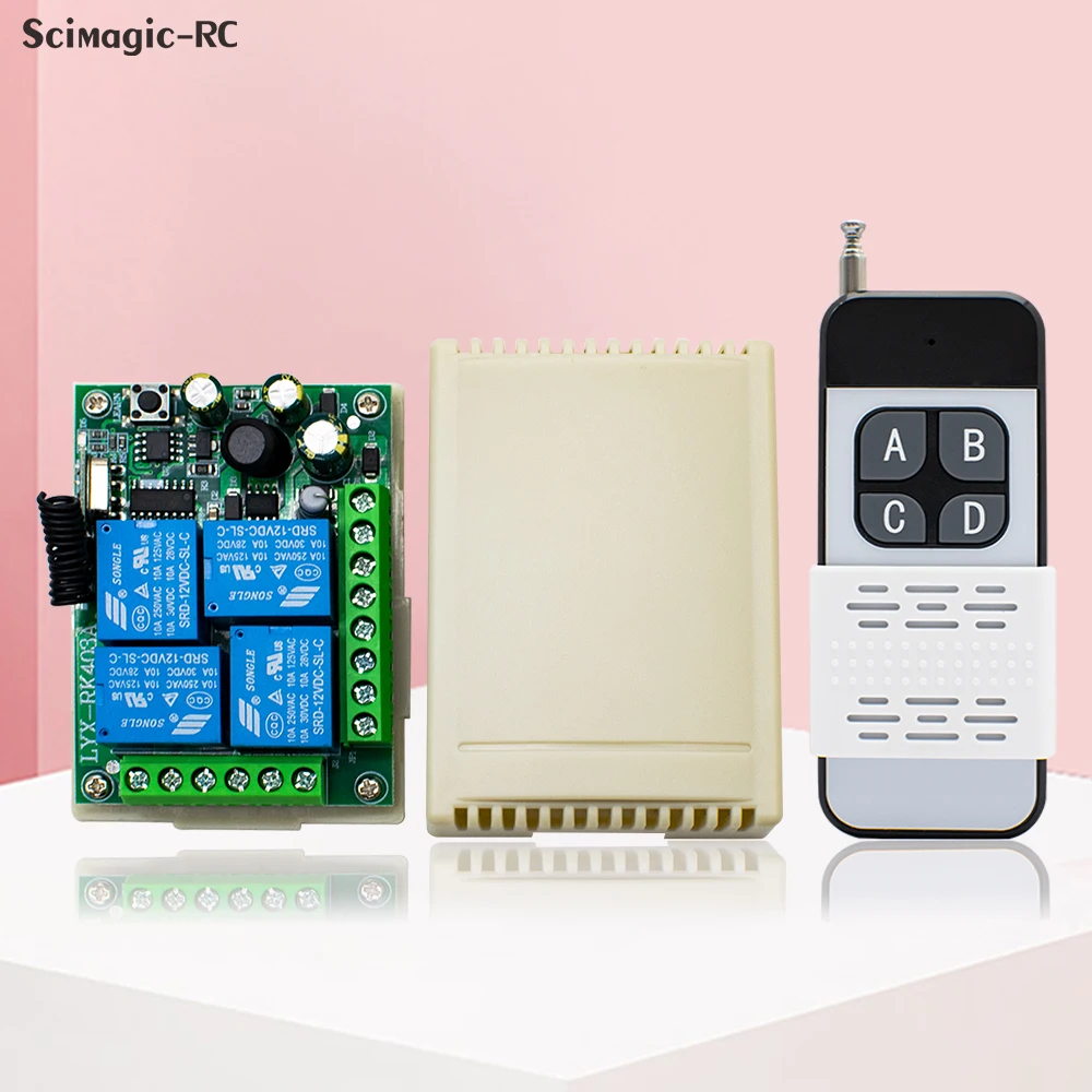 Imagem -03 - Interruptor de Controle Remoto sem Fio Receptor do Módulo de Relé 433.92mhz ca 110v 220v 85256v 10a 4ch Ev1527 433mhz para Aparelho