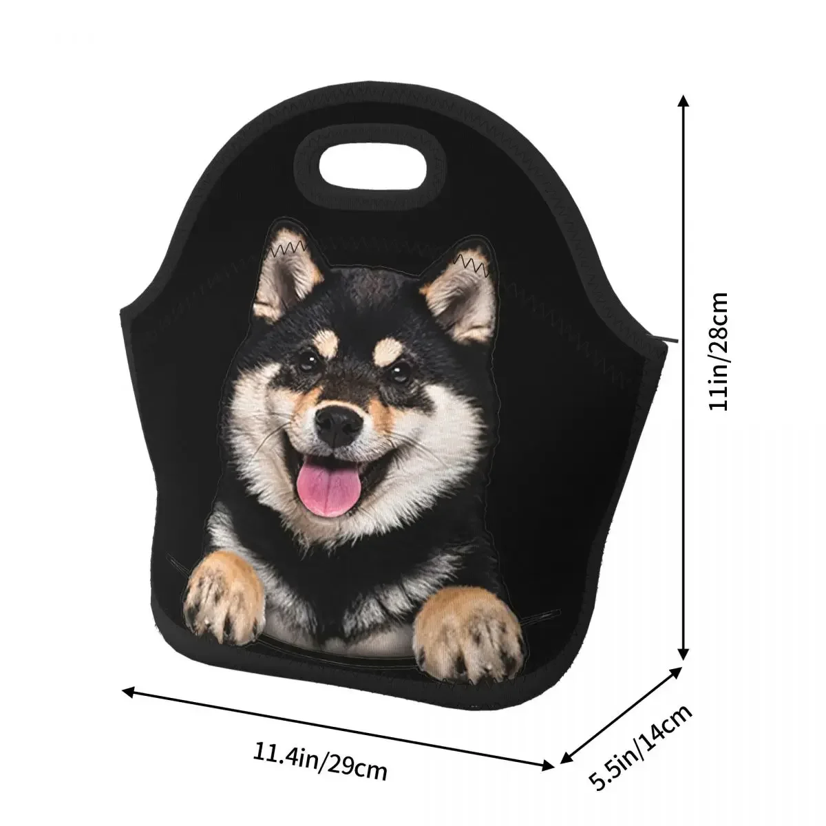 3D Dog Prints Lunch Bags tessuto in Neoprene donna Work Lunch Totes ragazzi ragazze School Lunch Box Pouch Bags