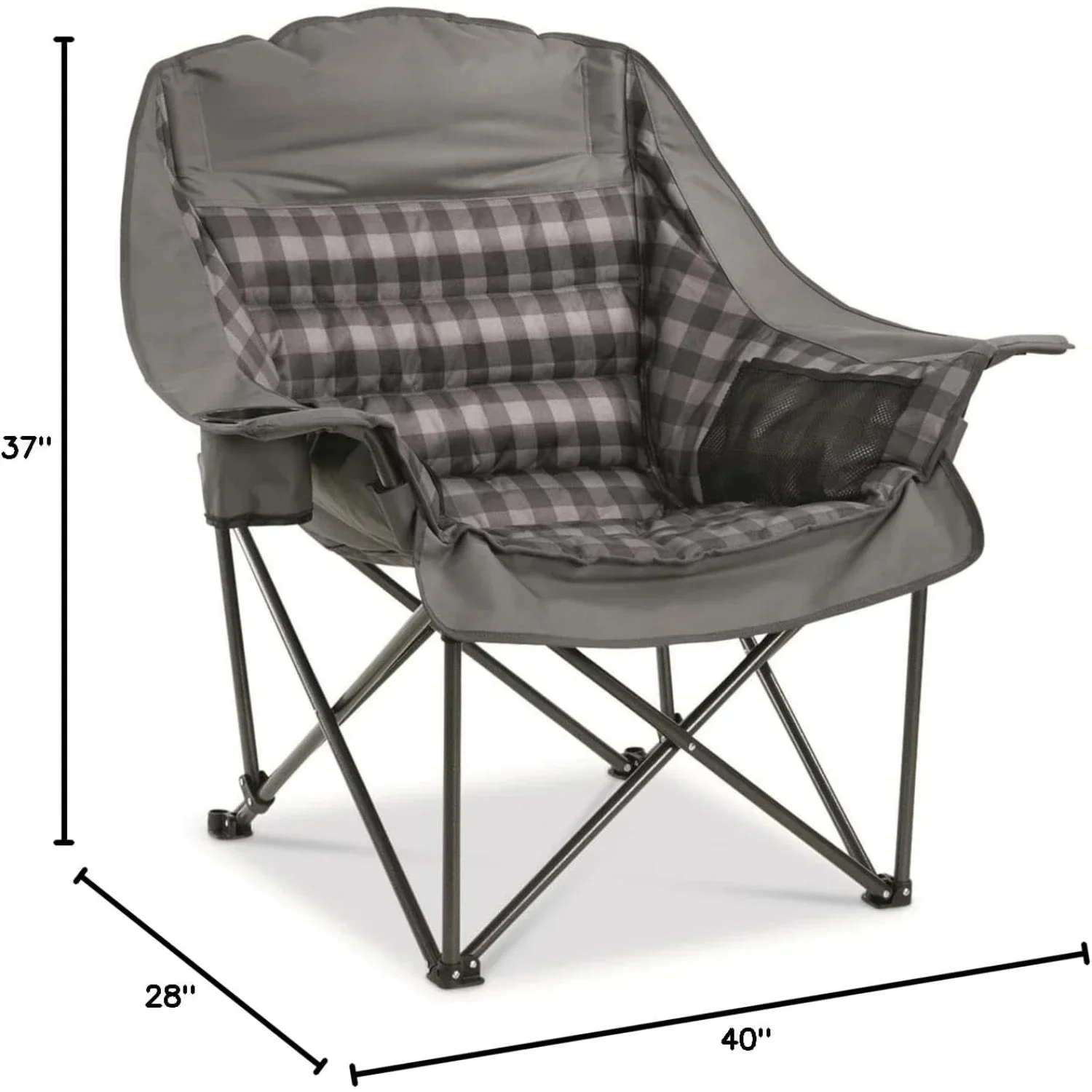 Oversized XL Comfort Padded Camping Chair, 400-lb. Capacity.