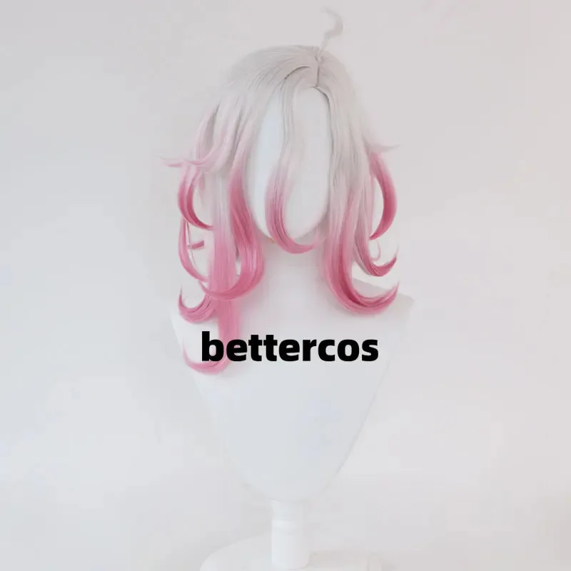 

Nene 2025 Game LOL the Restrained Hunger Briar Косплей 40 см Женский прямой белый смешанный розовый парик средней длины, термостойкий