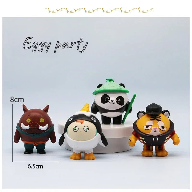 

4Pcs Cartoon Game Anime Figure Cute Eggy Party Game PVC Model 8cm Funny Toys Room & Car Decoration Toys Kids Birthday Gifts