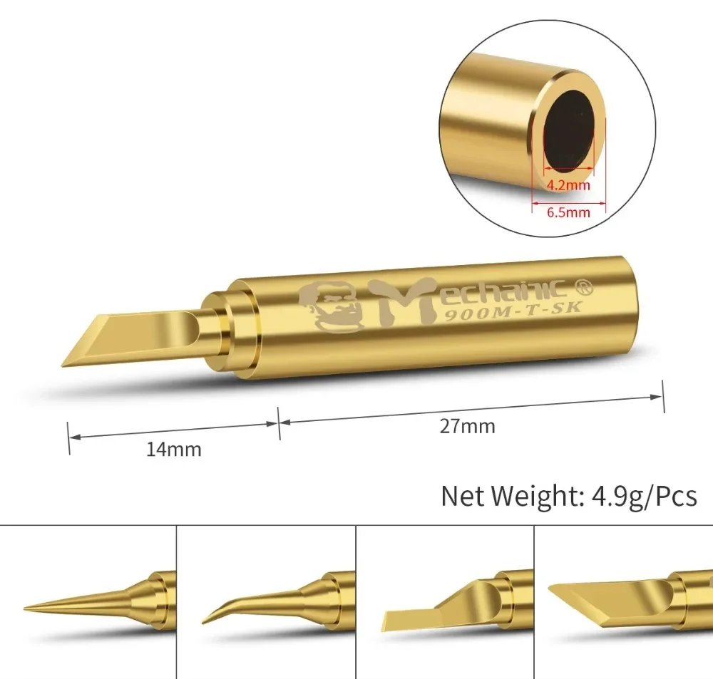 Puntas de soldadura de 900M, repuesto de cabezal de pistola para soldar para estaciones de soldadura 936 937, accesorios de soldadura duraderos