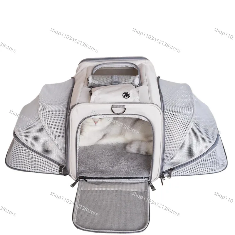 

Cat Bag Out Portable Cat Expansion Bag Autumn and Winter Warm Large Capacity Pet Trolley Case Dog Portable Crossbody Shoulder