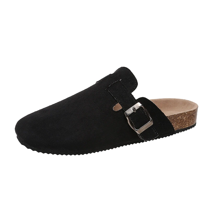 Scarpe da donna pantofole a punta chiusa da donna zoccoli in pelle scamosciata di mucca sandali da donna Retro Fashion Garden Mule Clog Slide 2023