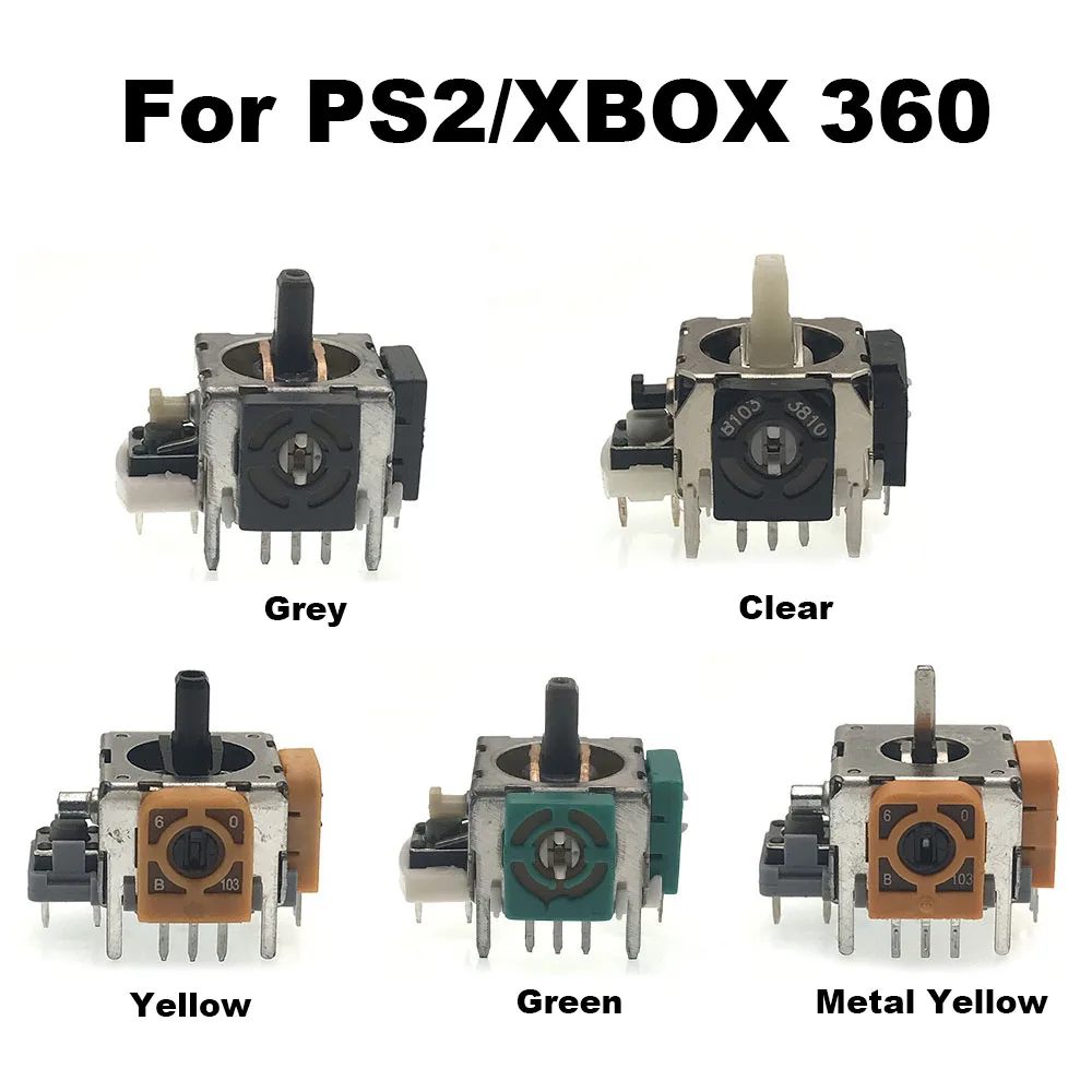 50 قطعة عصا تحكم تناظرية ثلاثية الأبعاد بديلة عصا تحكم تناظرية لوحدة تحكم PS2 XBOX 360