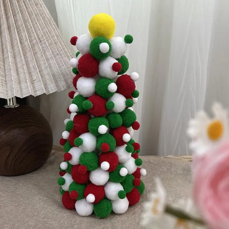 Mixed Fluffy High Elasticity Soft Pompoms Christmas Color Series Diy Hand-sewn Craft Children's Toys Christmas Decoration Mater