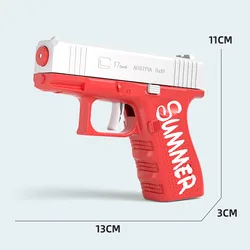 Pistola de agua Glock para niños, PISTOLA DE PULVERIZACIÓN de agua al aire libre, juguete Manual de ráfaga, juego interactivo para padres e hijos, verano 2024