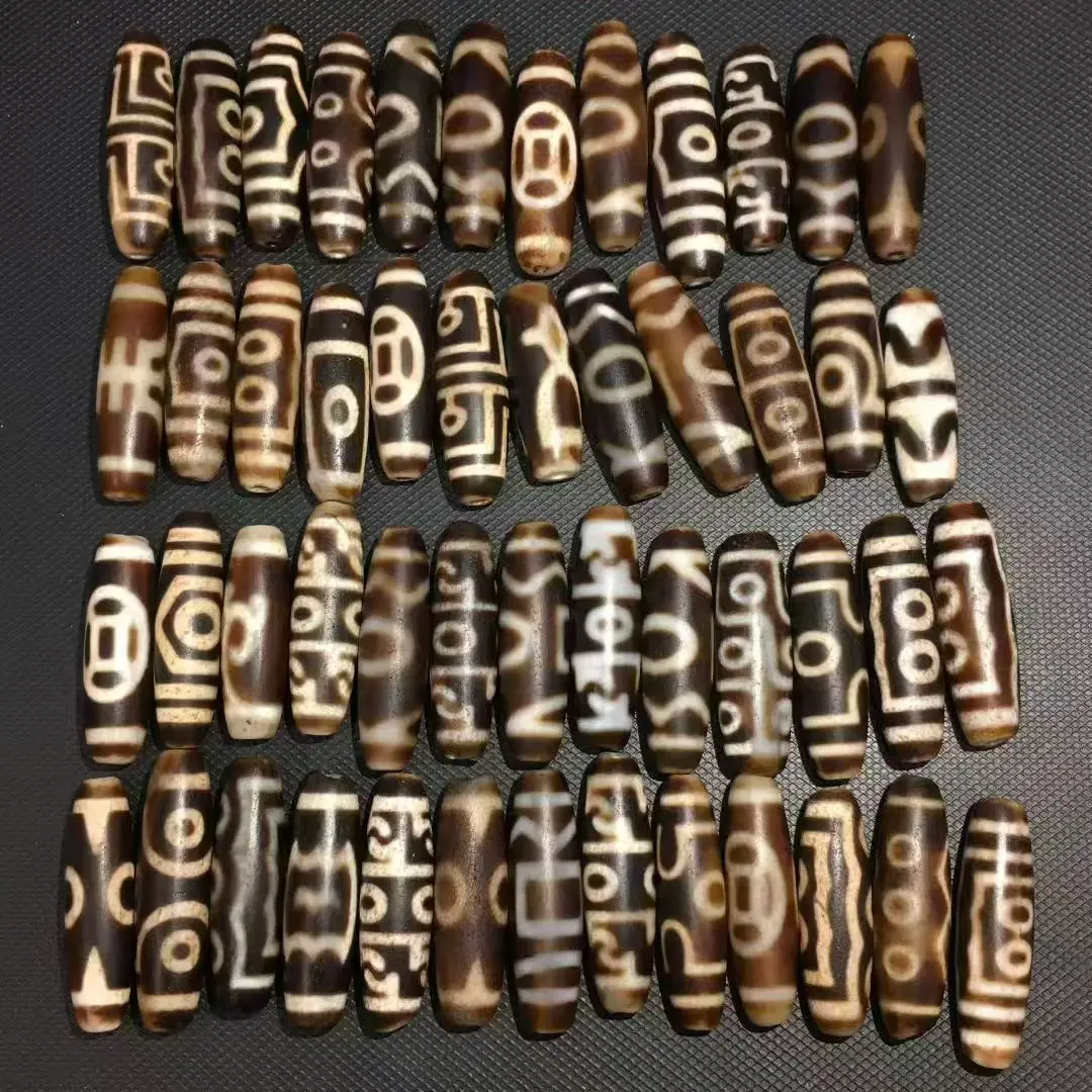 

50 шт./лот старые бусины 11*38 мм бусины Дзи для браслетов ожерелья натуральный агат отличное качество