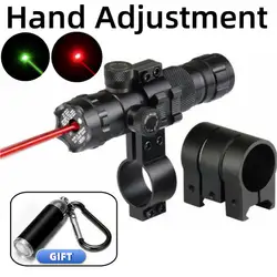 Tactical Hunting Green Laser Dot Sight Adjustable 532nm Red Laser Pointer Rifle Gun Scope Rail Barrel Pressure Switch Mount