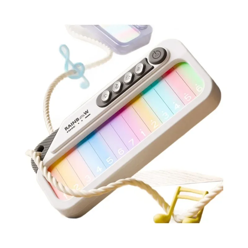 Toetsenbord Touchscreen Muzikaal speelgoed Gloeiende regenboogpiano met 13-melodieën Draagbare elektronische muziek voor kinderen