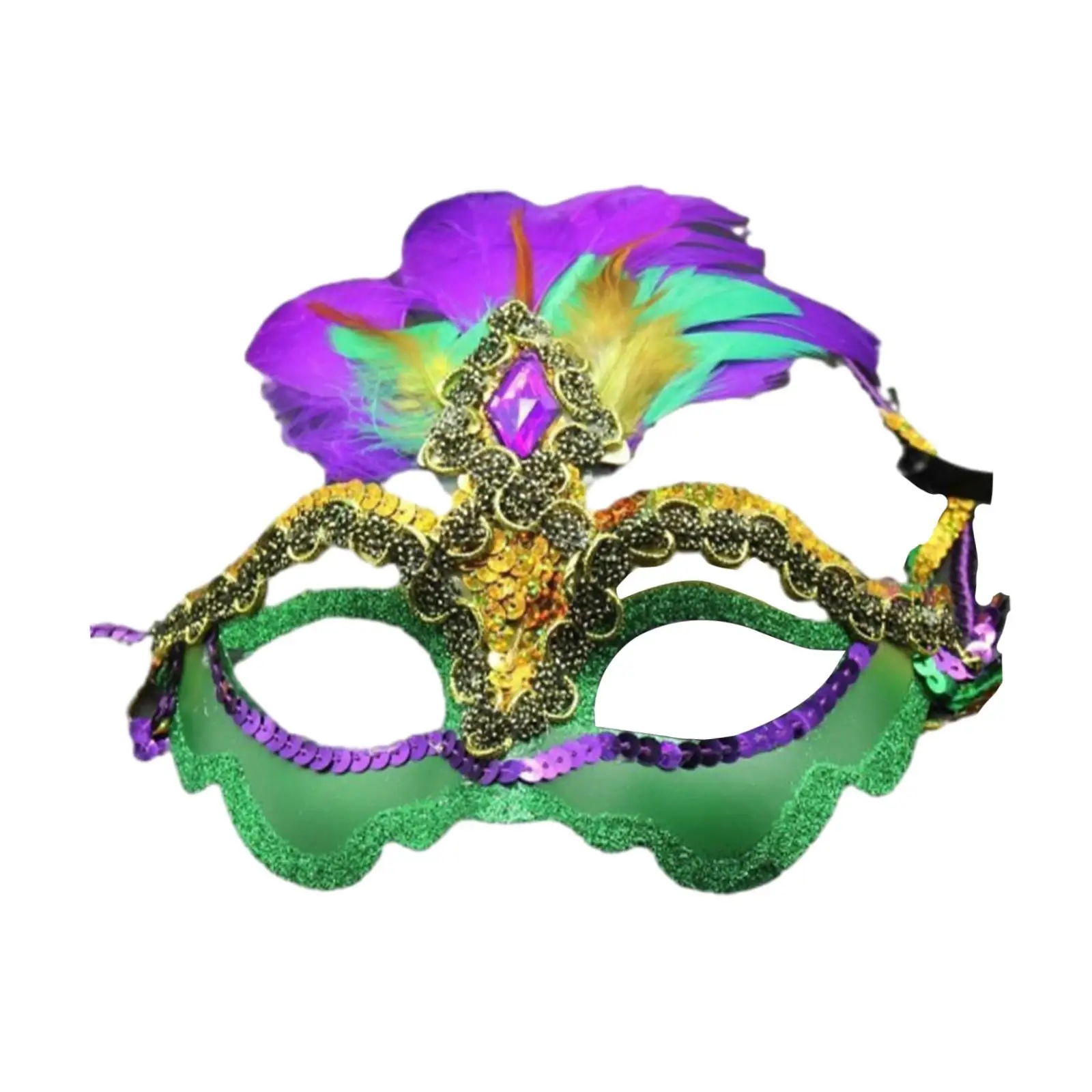 Feather Masquerade Mask for Fashion Shows Mardi Gras Reenactment Art Theater