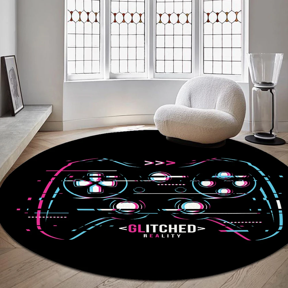 Game Round Rugs Game Console Control Center Sofa Carpet Home Living Room Bedroom Bathroom Floor Mats Print Decorate Carpet