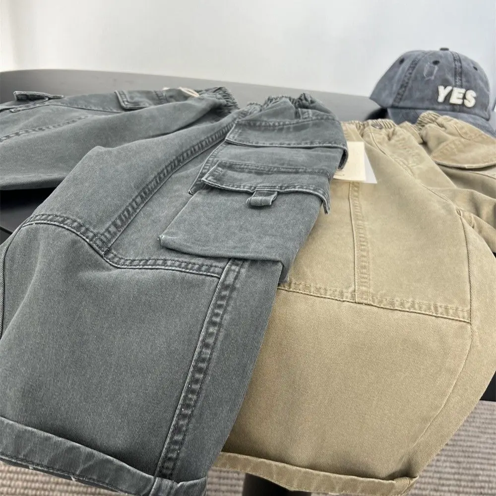 Boys Cargo Spring Fall 2026 New Kids Pants Middle Young Kids Loose Boys Sport Spring Casual Long Pants