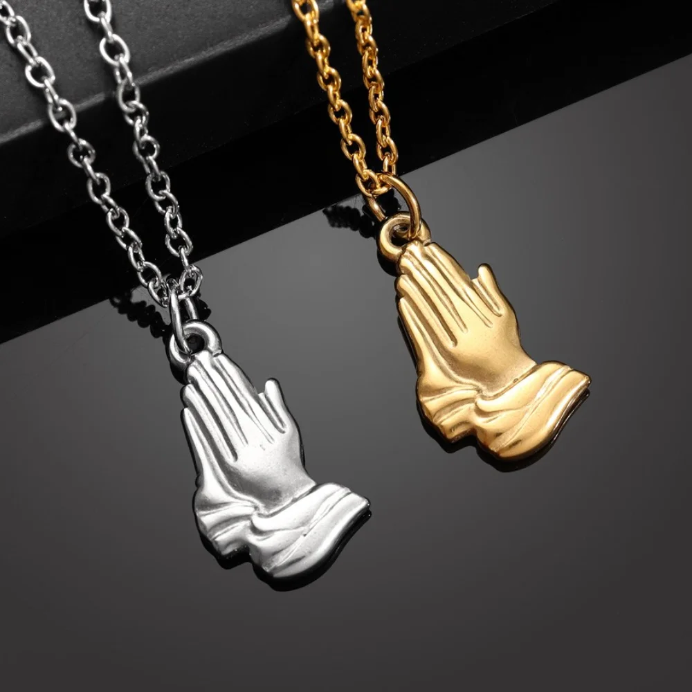 

New Style Classic Simple Stainless Steel Prayer Pendant Necklace Ladies Pendant Necklace Holiday Gift Wholesale