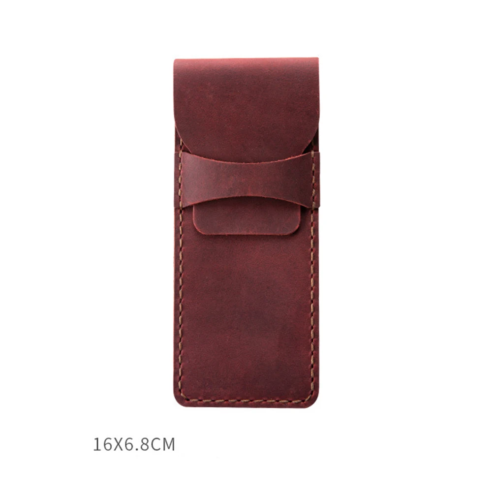 

Pen Case Retro Handmade Genuine Pouch Holder Protective Sleeve Storage Bag for Gift Writing Instruments