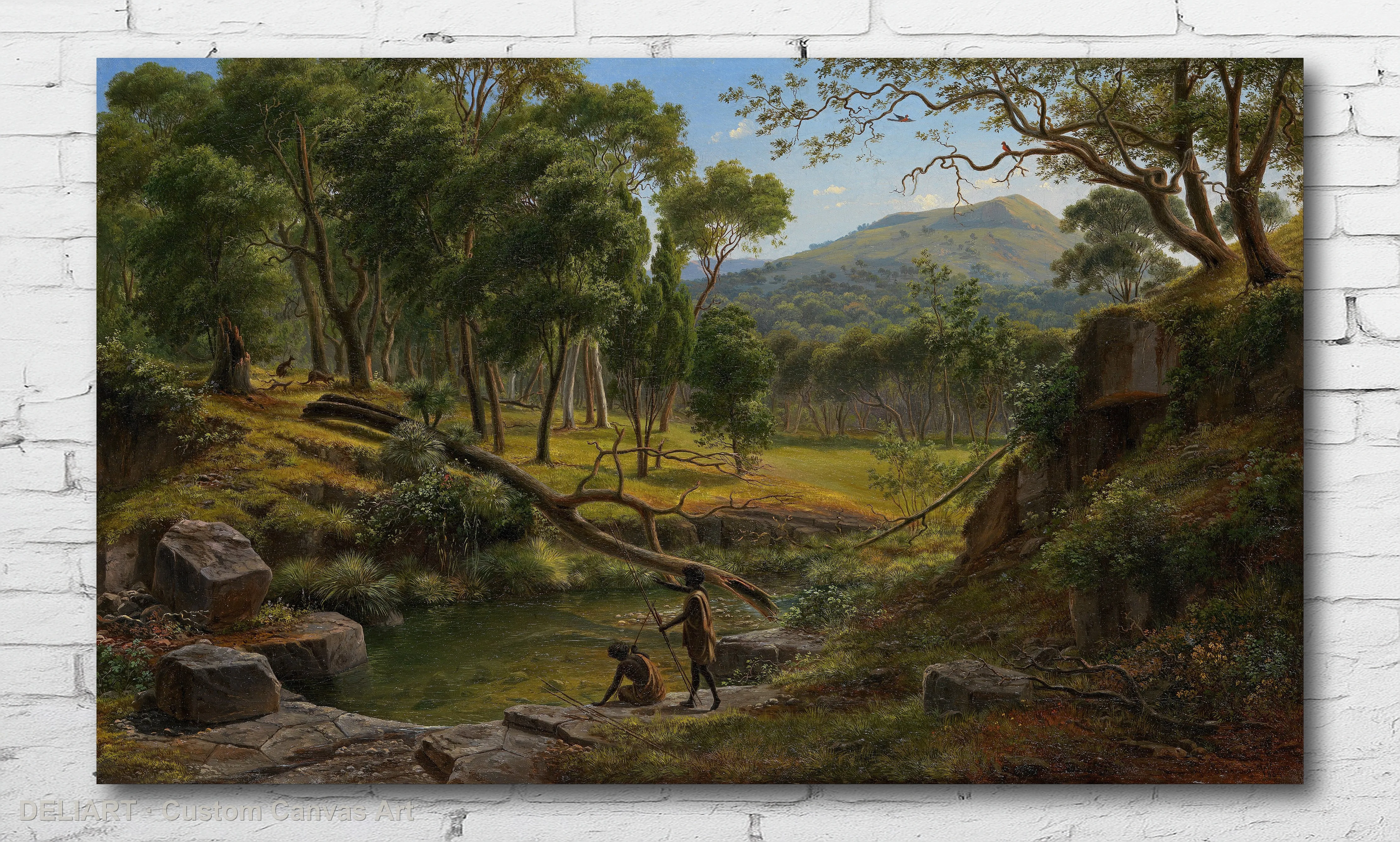 Colonial Wilderness Landscape by Eugene von Guerard - Fine Art Canvas Wall Art Poster Print Vintage Home Decor Unframed