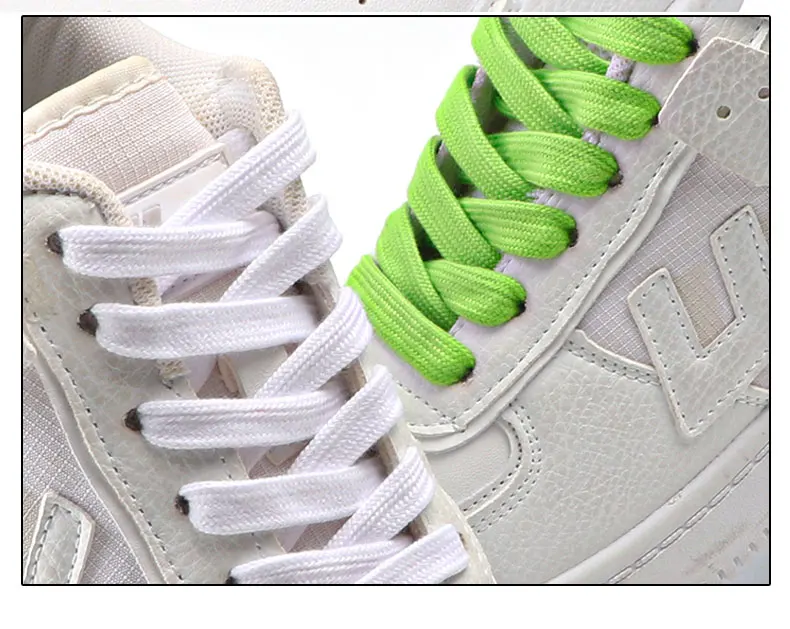 Flache Schnürsenkel für Sneaker, klassische Canvas-Sportschnürsenkel, lässige Unisex-Schnürsenkel, solide doppelte Baumwoll-Schnürsenkel – Detail 3
