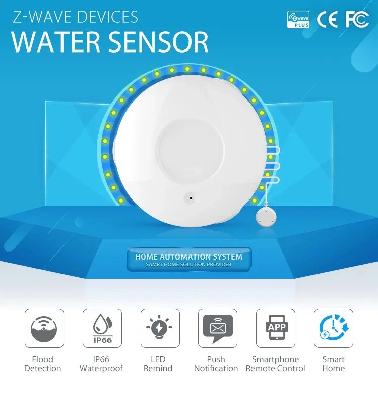 SMARSECUR Flood Leak Detector Alarm Sensor WiFi Water Sensor App Notification for Tuya Smart