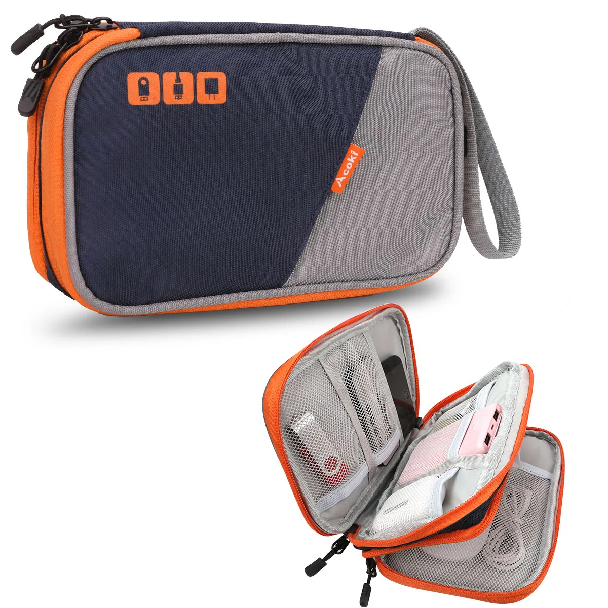 Doppelschichtige Reisekabel-Organizer-Tasche, Aufbewahrungstasche für elektronisches Zubehör für Datenkabel, Kopfhörer, USB-Ladegerät, U-Disk, Mäuse