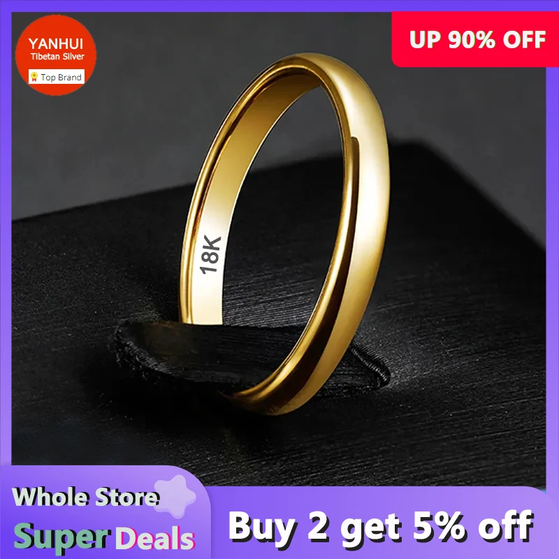 

Never Fade Fashion Golden Gloss 4mm Stainless Steel Rings for Women and Men Wedding Bands Love's Gift Jewelry