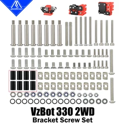Mellow-Soporte de aluminio para impresora 3D CNC VzBoT 330 2WD, montaje de Motor Y tornillos de pórtico del eje Y, incluye pernos de titanio