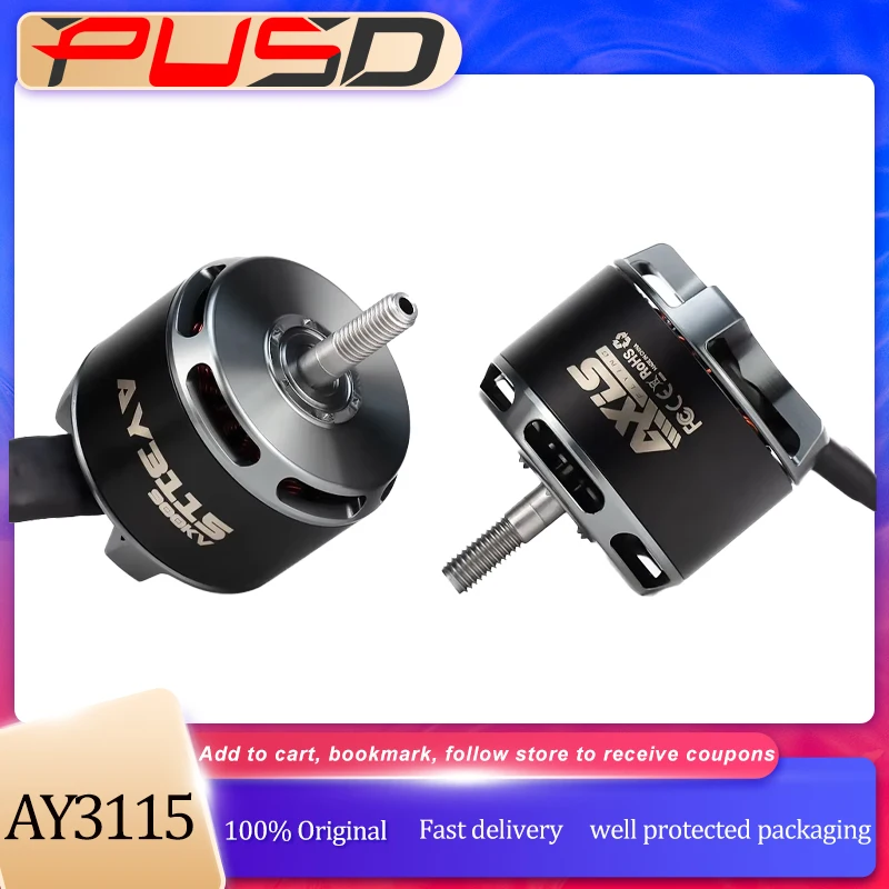 

Бесщеточный двигатель Axisflying AY3115, 1300 кВ, подходит для 7-дюймового FPV дрона для фристайла, детали «сделай сам»