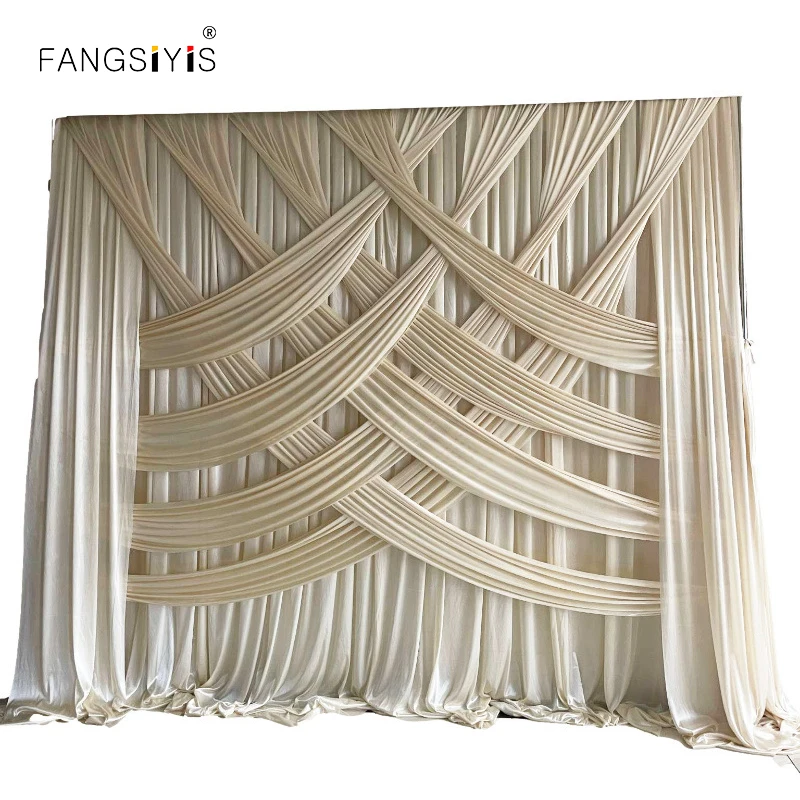 

Ice Silk Chiffon Wedding Backdrops Panels Hanging Curtains Home Party Backdrop Wedding Decoration Drape Events Background Cloth