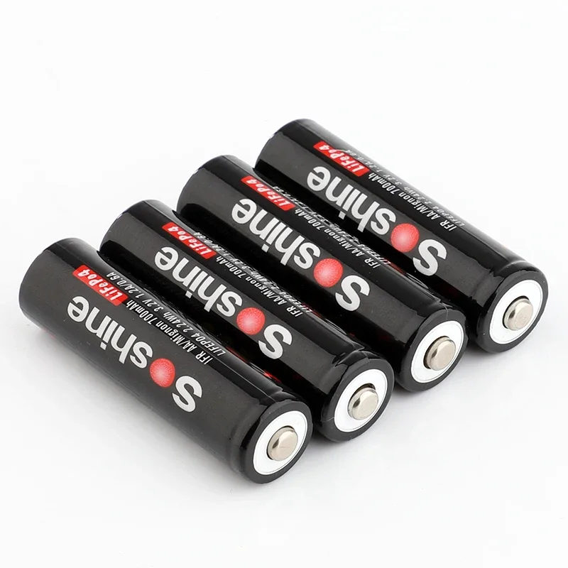 For Soshine 3.2V LiFePO4 4x14500 700mAh  AA and 4x10440 280mAh AAA Rechargeable Battery with 4xAA and 4xAAA Connector