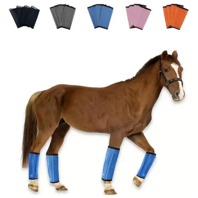 Set of 4 Mesh Fly Boot Horse Loose Mesh Horse Boot Protective Horse Leg Wrap