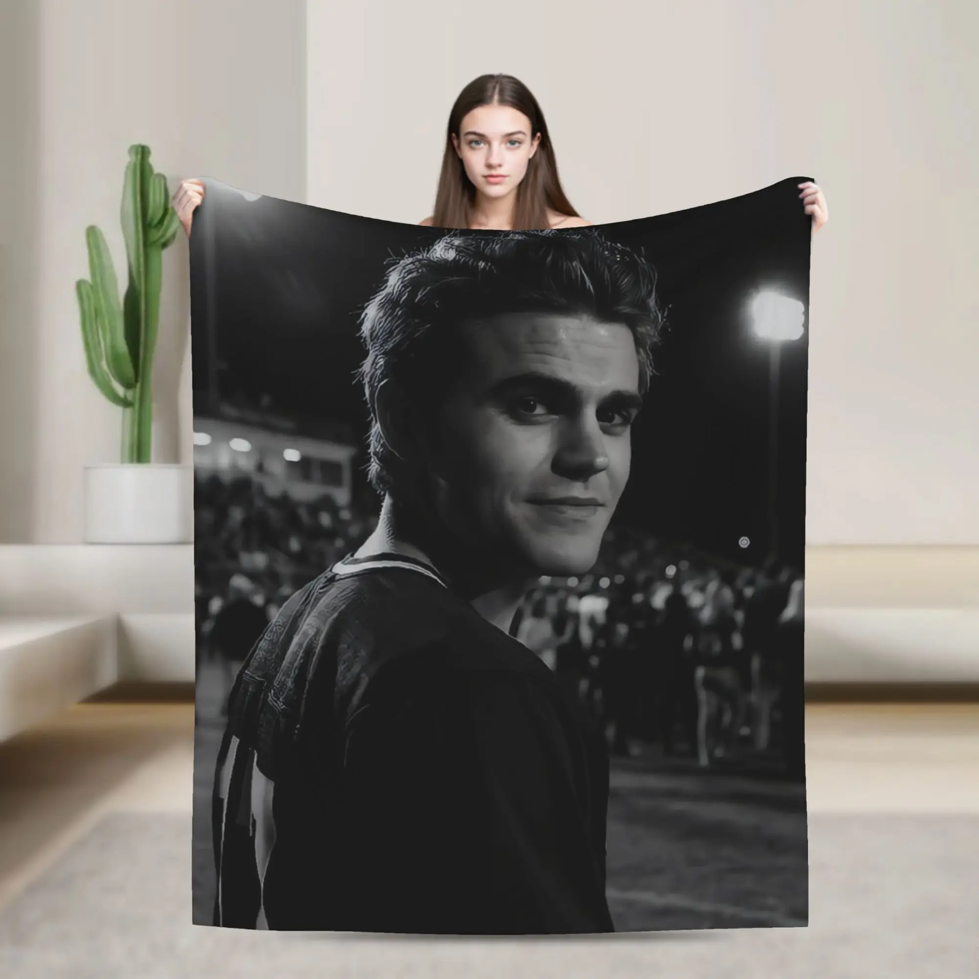 The Vampire Diaries Stefan Salvatore Soft Warm Blanket  Travel Plush Throw Blanket Couch Bed Flannel Bedspread Sofa Bed Cover