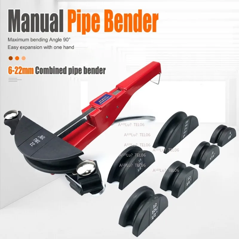 6-22mm Combination Tube Bender Manual Copper Pipe Bender Nylon Wheel Cutter Set Plastic Box