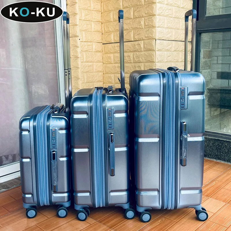 KO-KU Ice Blue New Luggage Boys Suitcase 28 inch Large Capacity Trolley Case 24 inch Suitcase 20 inch Carry-on Boarding Box