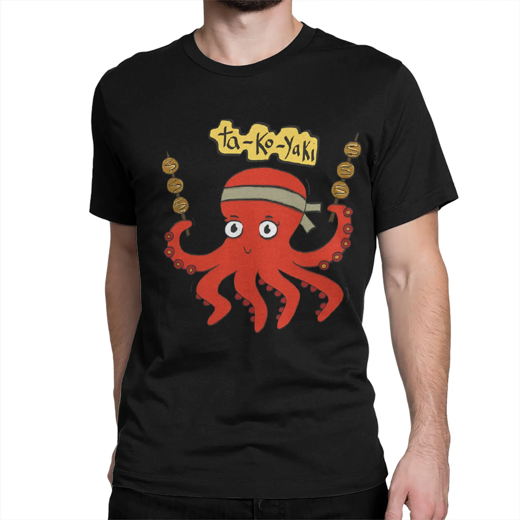 Takoyaki Dance Osaka Dotonbori Drunken Octopus Men Women's T Shirts Japanese Style Street Food Tees T-Shirts Cotton Summer Tops