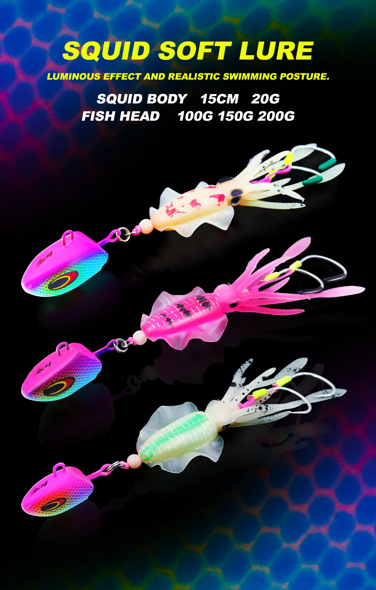 ZYZHE Meeresangel-Hybrid-Jig mit Doppelhaken 100G 150G 200G Tiefsee-Angelhaken für Thunfisch, Zackenbarsch, Schnapper – Detail 1
