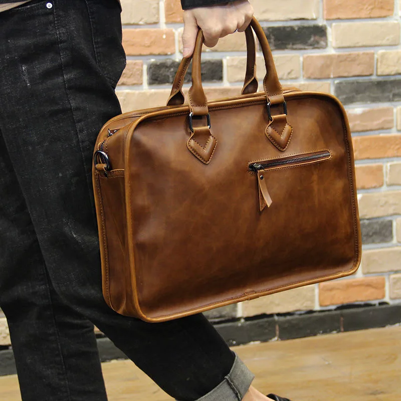 

New trendy brand Stylish handbag, men's business shoulder bag, retro casual diagonal cross, Korean version briefcase